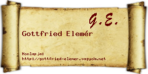 Gottfried Elemér névjegykártya